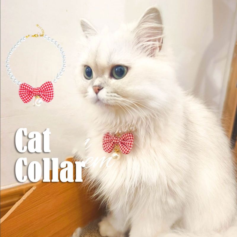Cat collars Pet bells Cats and Dogs Pearl Necklaces Pet Accessories