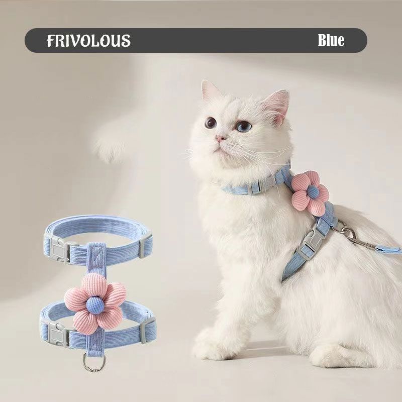 Cat leash, cute flower shape, multi-color optional Small dog leash, pet outing leash