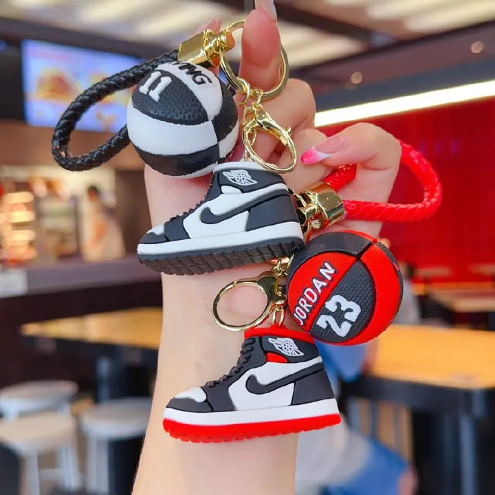 Basketball shoes keychain pendant couple school bag car key chain bag pendant gift