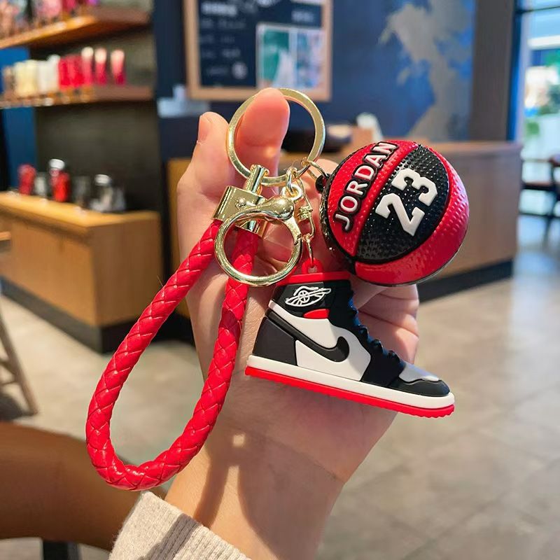 Basketball shoes keychain pendant couple school bag car key chain bag pendant gift