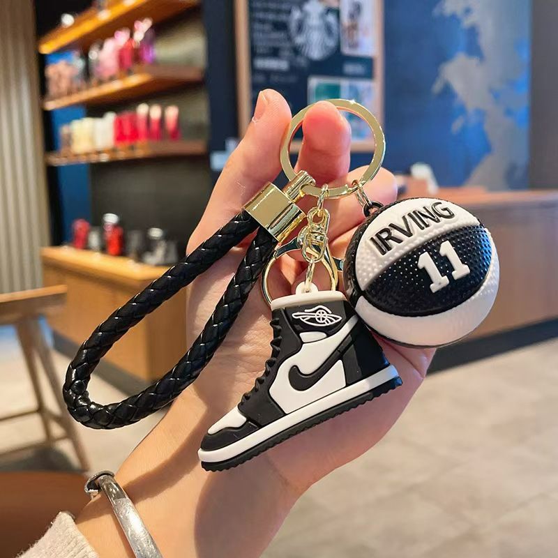 Basketball shoes keychain pendant couple school bag car key chain bag pendant gift