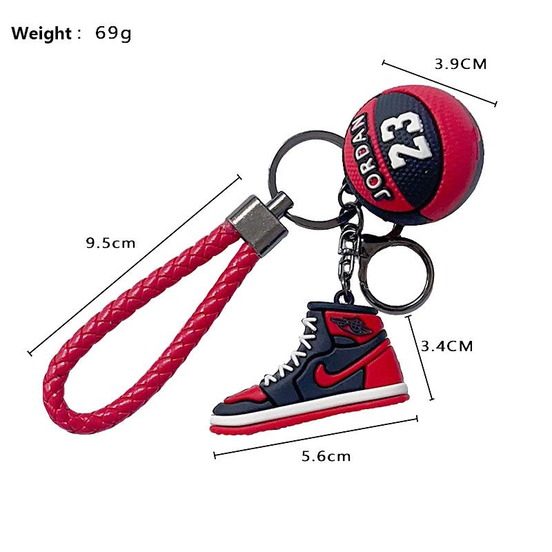 Basketball shoes keychain pendant couple school bag car key chain bag pendant gift