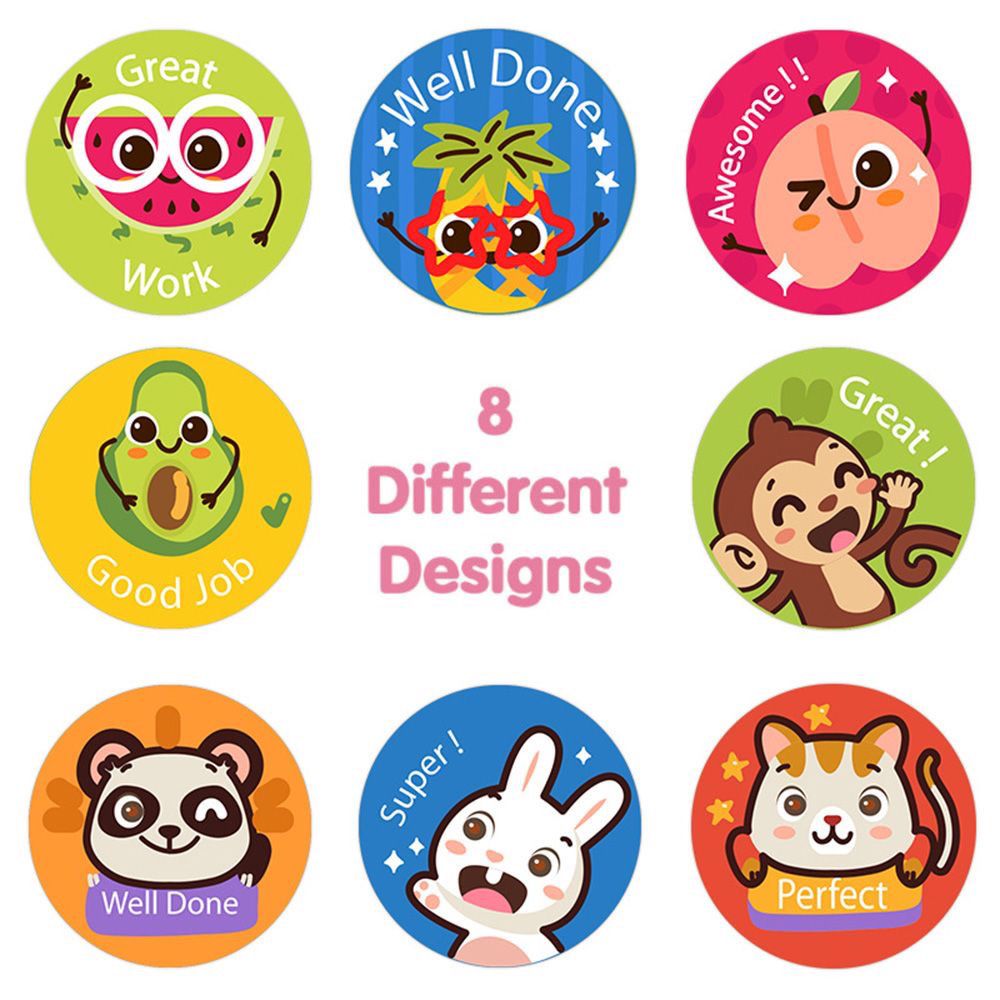 500 stickers cartoon animal pattern roll stickers children's encouragement reward stickers decorative stationery notes