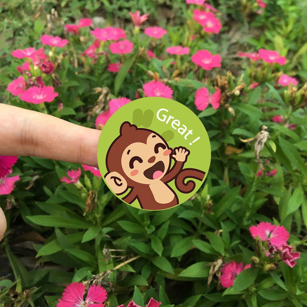 500 stickers cartoon animal pattern roll stickers children's encouragement reward stickers decorative stationery notes