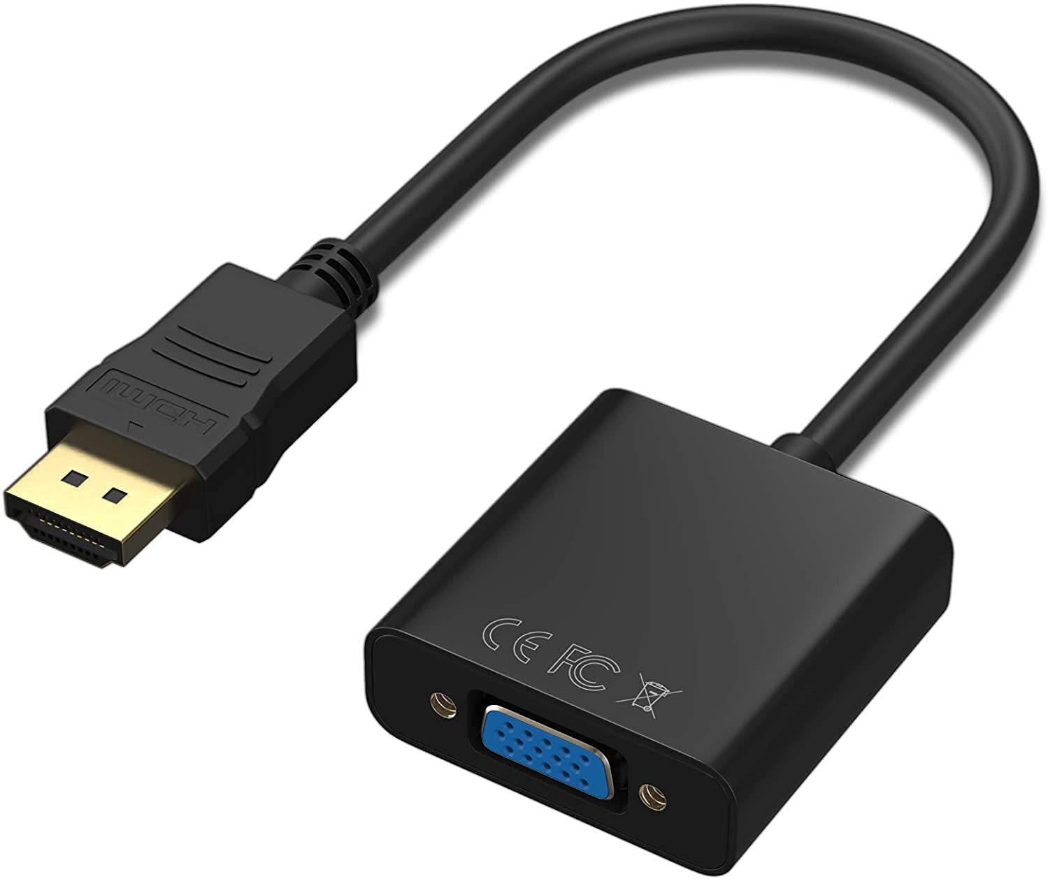 HDMI to VGA Adapter 1080p with Audio Cable (Male to Female)