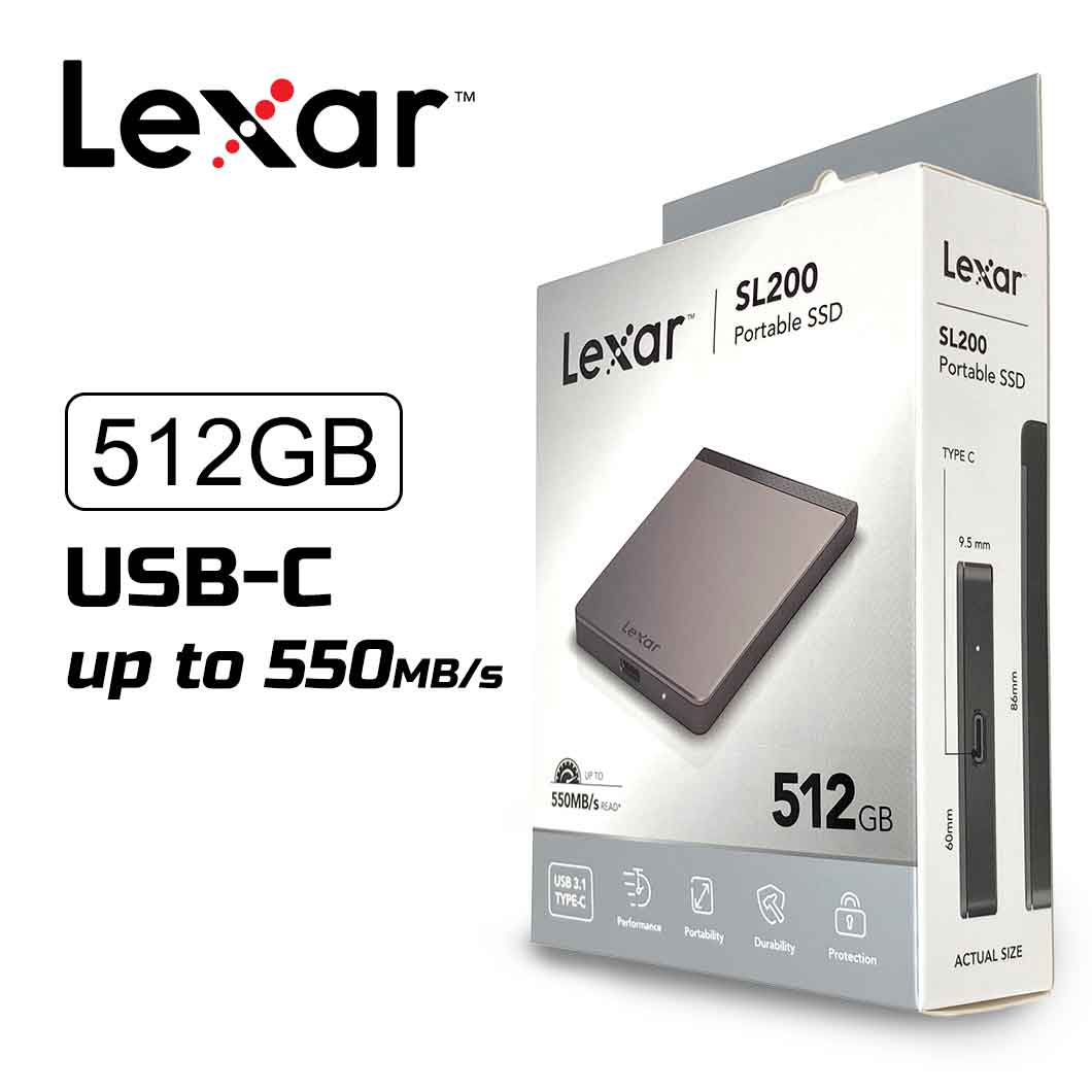 Lexar SL200 512GB External Portable Solid State Drive