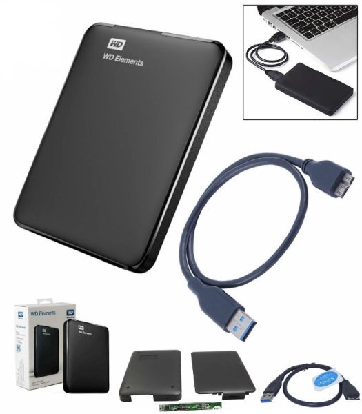 USB 3.0 WD Elements External Hard Disk Casing Case Enclosure