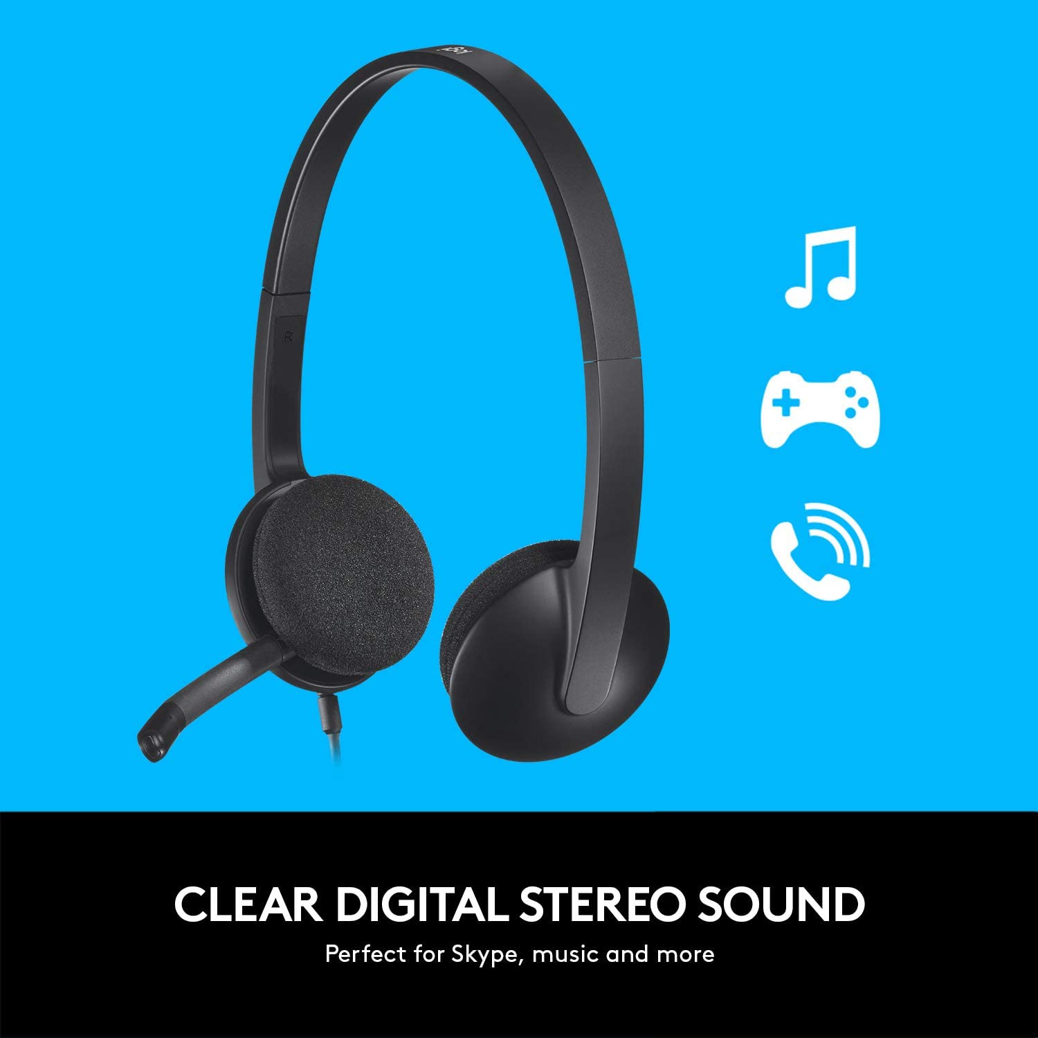 Logitech H340 Wired USB Stereo Headset with Noise-Cancelling Mic