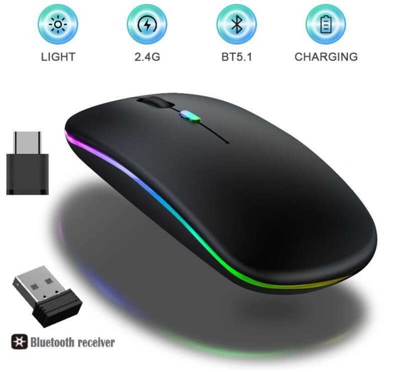 HP HP-mouse W10 Dual Mode Rechargeable Bluetooth Wireless Silent Click Mouse