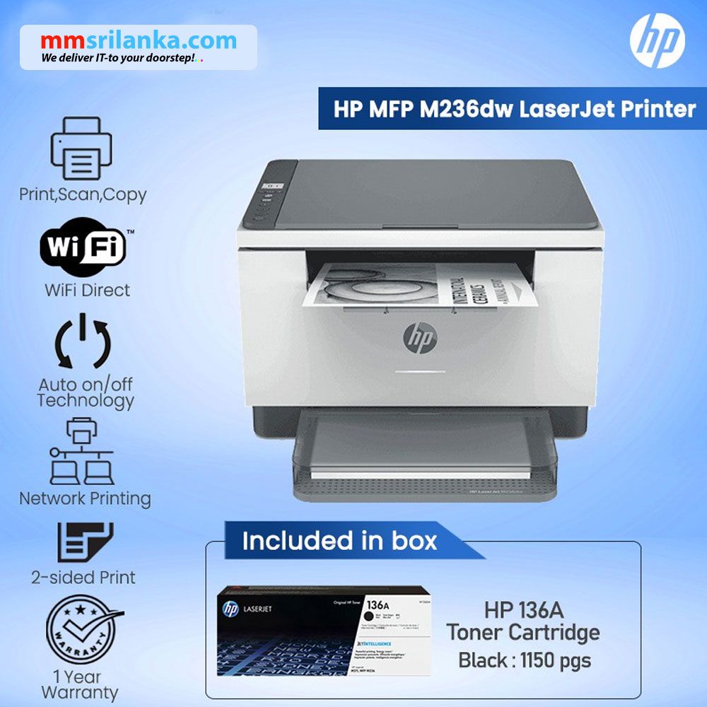 HP LaserJet MFP M236dw Printer