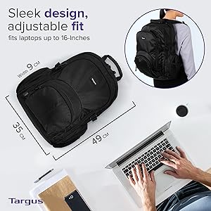Targus Classic 15.6" Backpack - Black - CN600