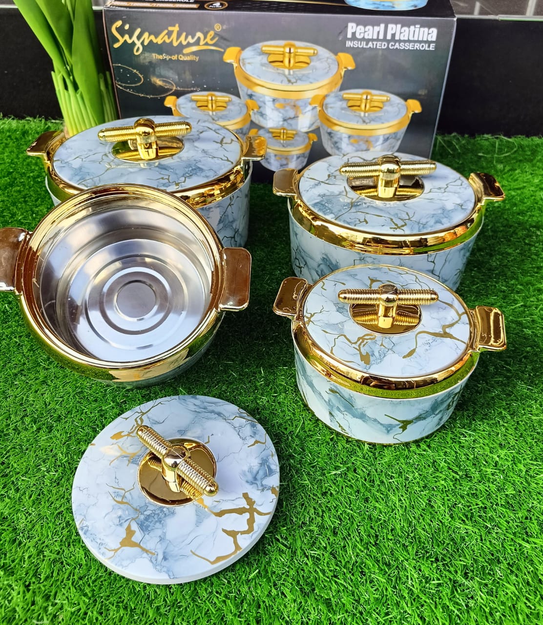 4pcs of Casserole Hotpots Food Warmer Hot Pot, Serving Dishes Serveware Set 700ML,1000ML,1700ML,2500ML