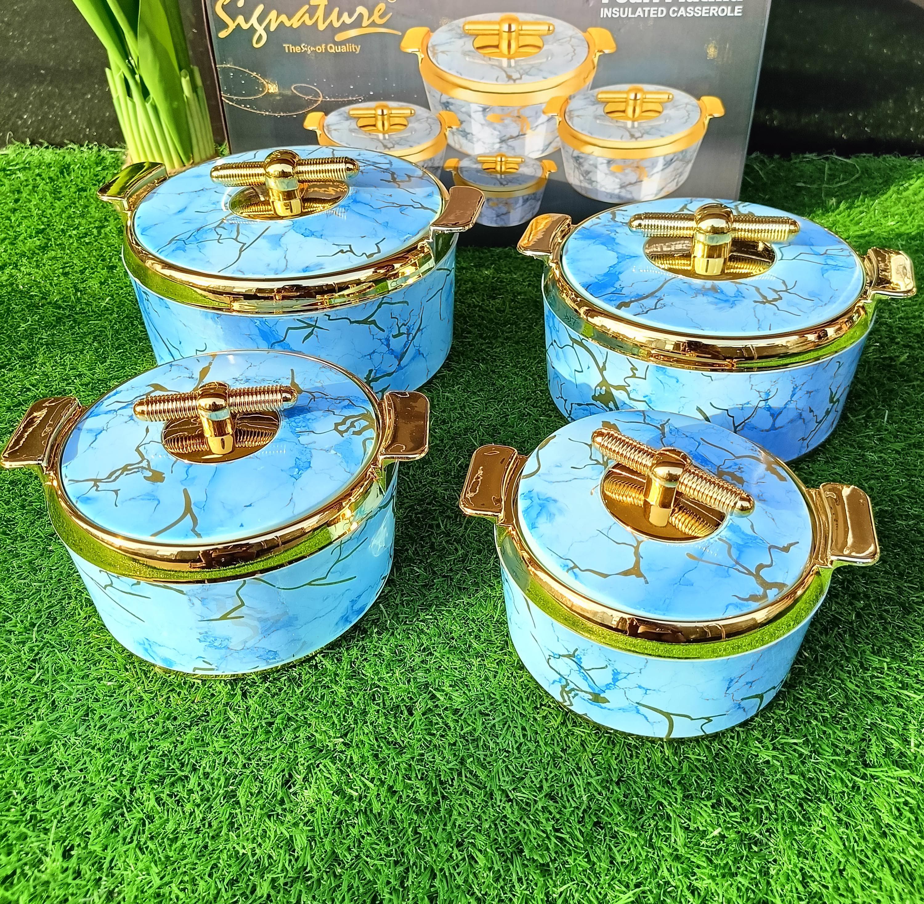 4pcs of Casserole Hotpots Food Warmer Hot Pot, Serving Dishes Serveware Set 700ML,1000ML,1700ML,2500ML