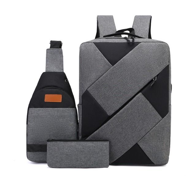 3 in 1 men's laptop Bags backpack school bags Black FREE SIZE