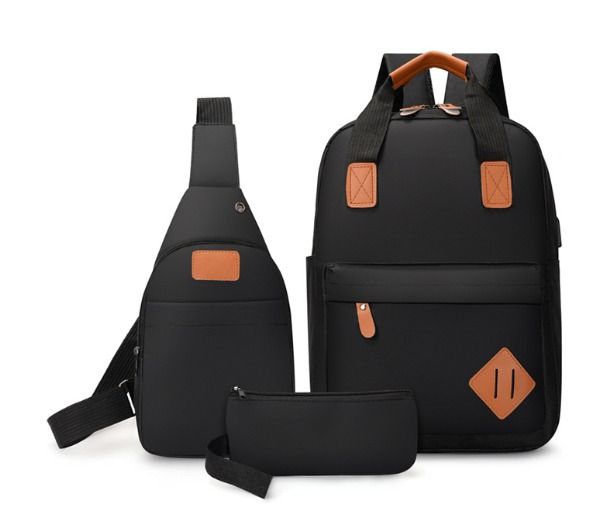 3 in 1 men's laptop Bags backpack school bags Black FREE SIZE