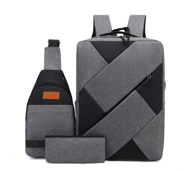 Men Laptop Backpack Bag Set Rucksack Travel Bag With USB Jack Large Capacity School Bag