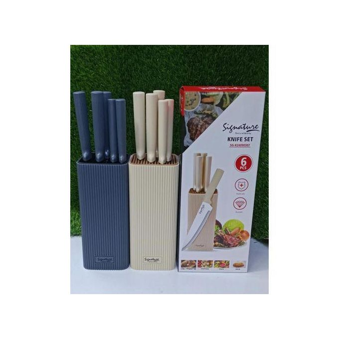 🥰DONT MISS OUT🤮Signature High quality stainless steel 6pcs high knife set🤩Made from high quality stainless steel material which is known for its durability,resistance to corrosion& ability to hold