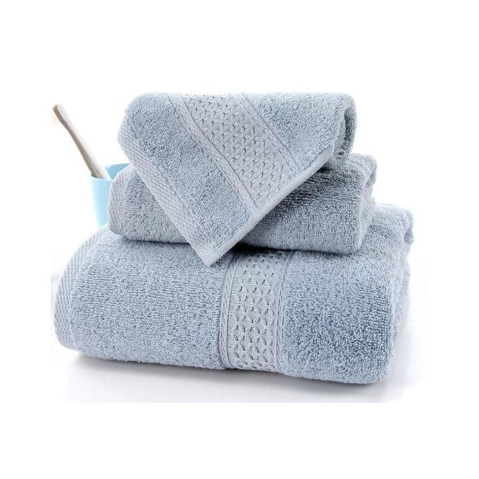 3 Piece Cotton Towels Set, Hotel & Spa Towels, Absorbent and Soft Decorative Bathroom Sets, Includes 1 Bath Towel, 1 Hand Towel, 1 Washcloth White