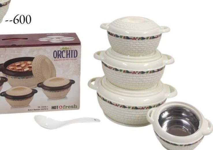 4pcs of Casserole Hotpots Food Warmer Hot Pot, Serving Dishes Serveware Set 500ML,1000ML,2000ML,3000ML