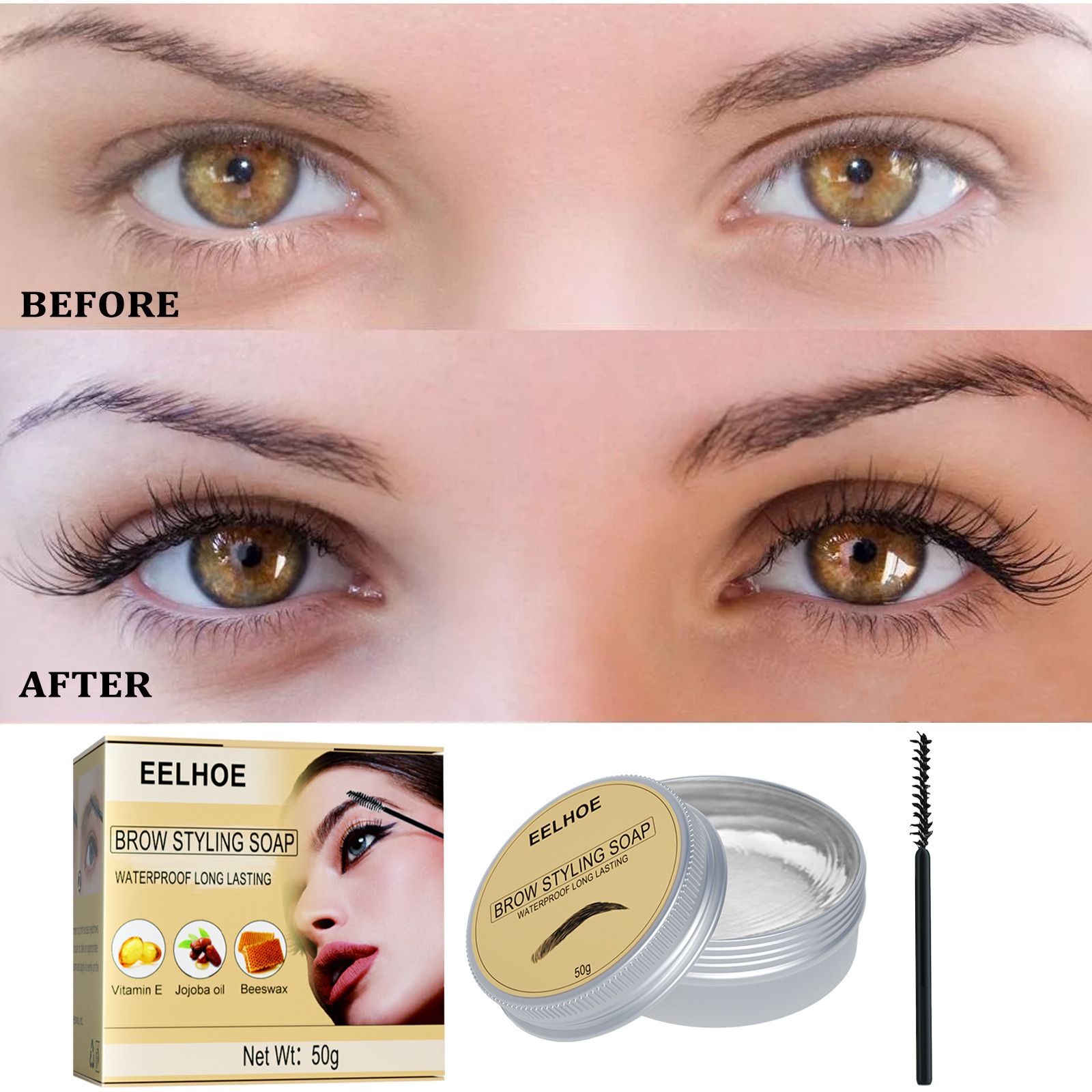 EELHOE Eyebrow Styling Cream Three Dimensional Eyebrow Styling Cream Colorless, Transparent, Refreshing, Durable, Natural Makeup Eyebrow Styling Cream