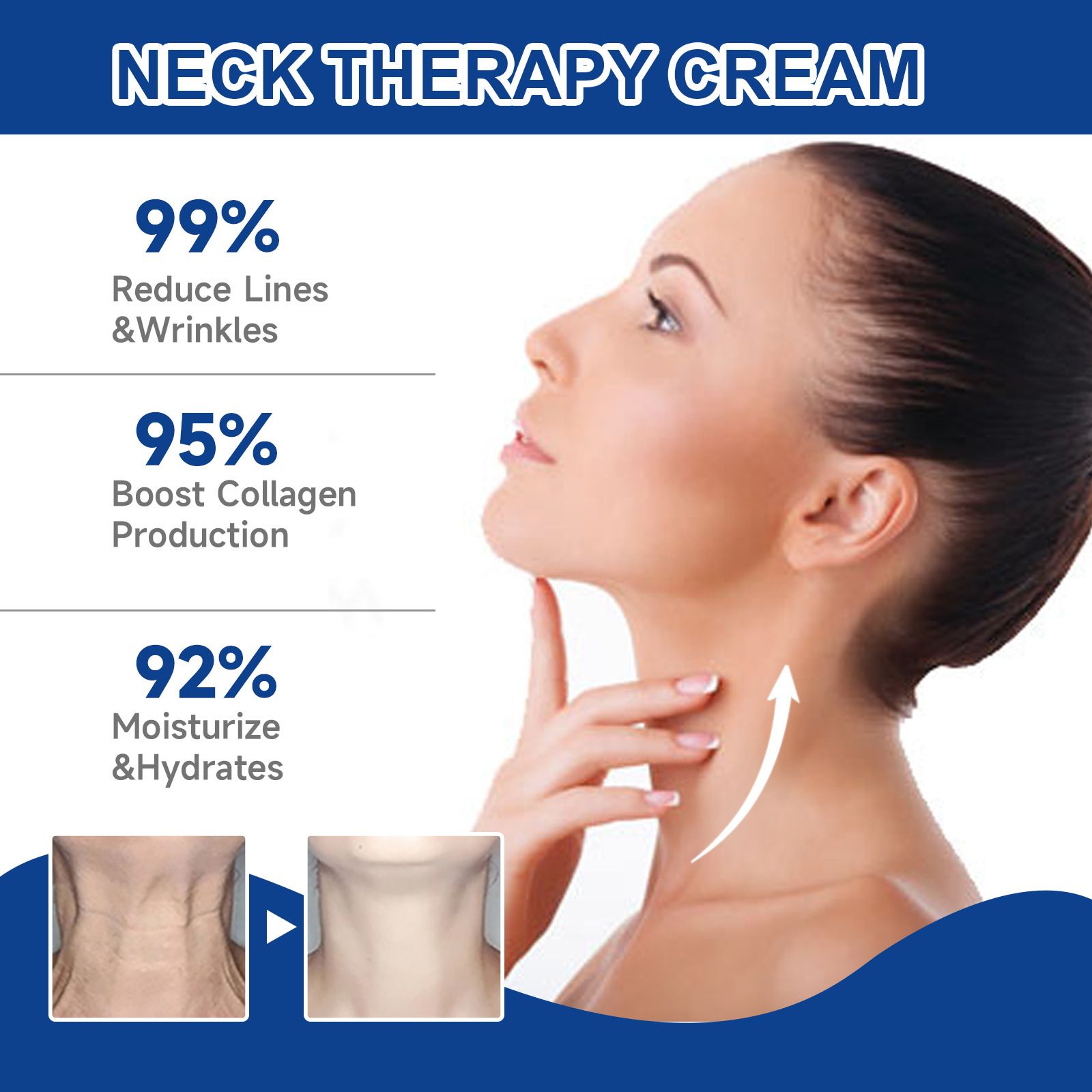 EELHOE Neck Collagen Whitening Cream Fades Neck Lines, Shapes Swan Neck, Moisturizes, Lifting, Firming, and Beauties Neck Cream
