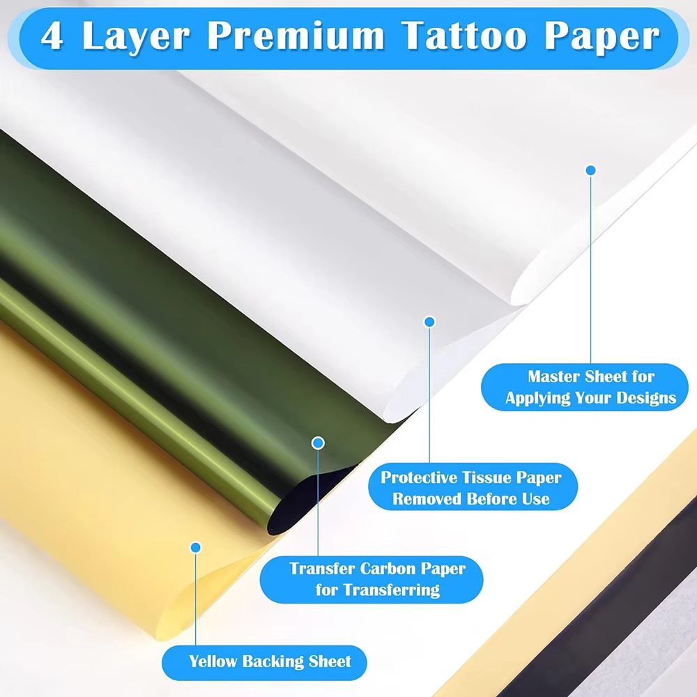 20pcs Tattoo Transfer Paper A4 Size Tattoo Stencil Paper Carbon Thermal Copy Paper for Tattoo Transfer Machine