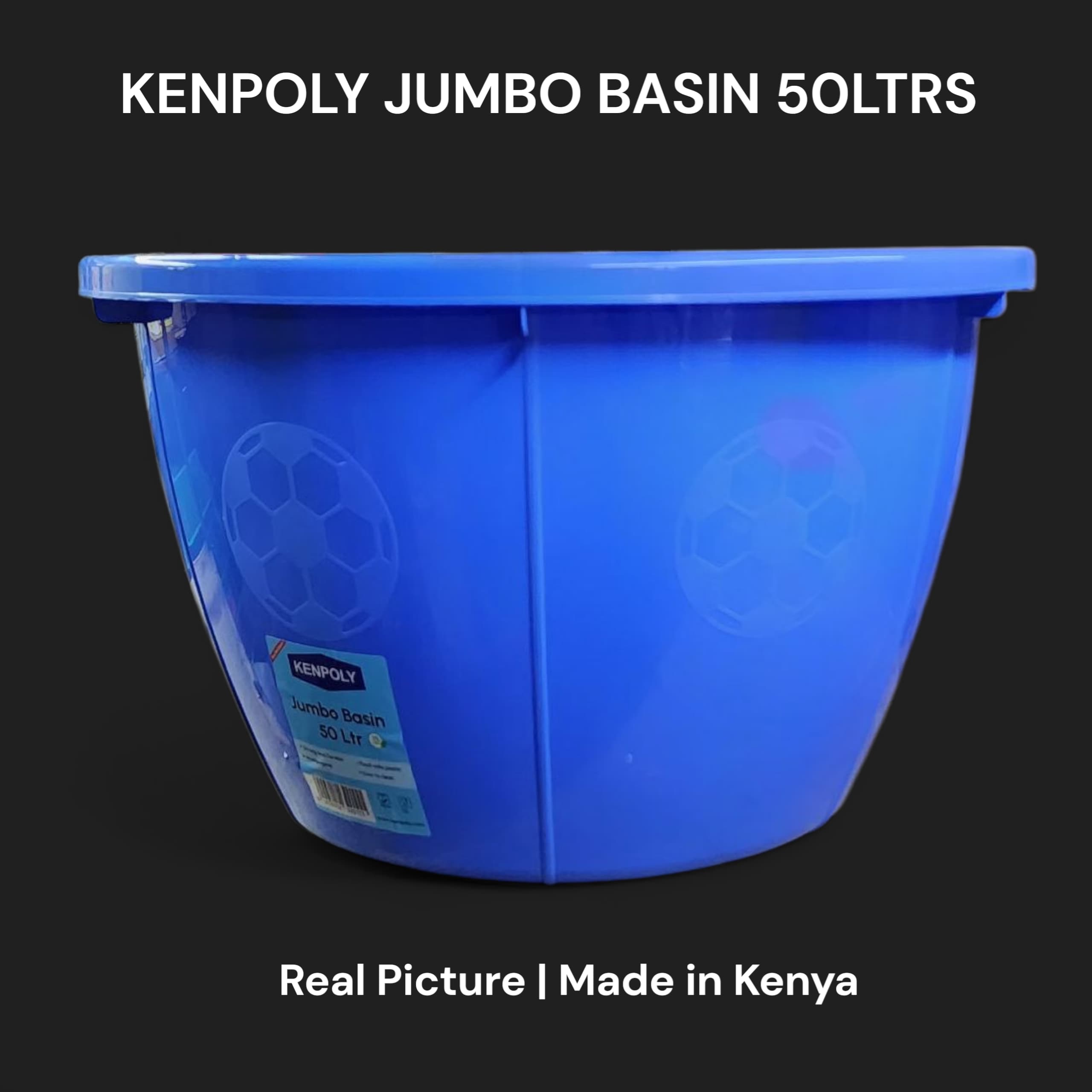 Kenpoly Jumbo High quality heavy plastic football washing clothes Basin