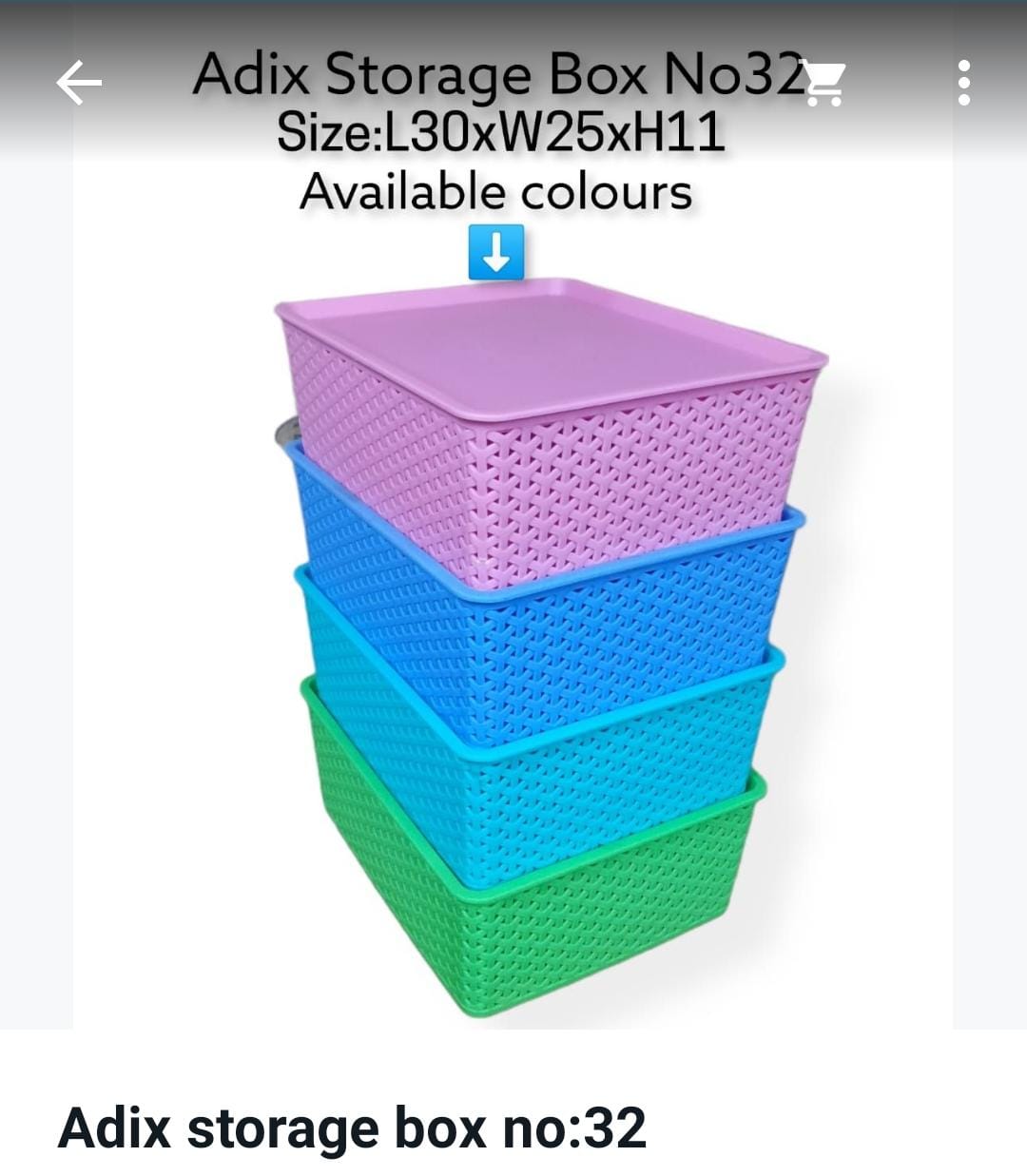 Set of 4pcs Heavy plastic Adix plastic storage box with cover