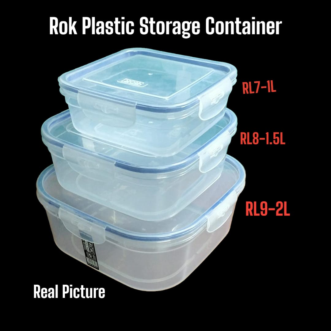 Set of 3pcs ROK Clip Lock Square kitchen storage Containers