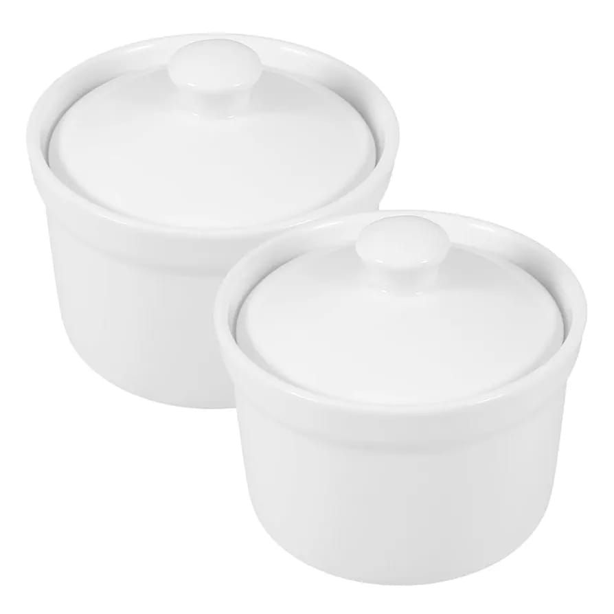High quality classy ceramic kitchen sugar dish big/stew pot white with the size of 5cmx9cmx10cm and capacity of 500mls