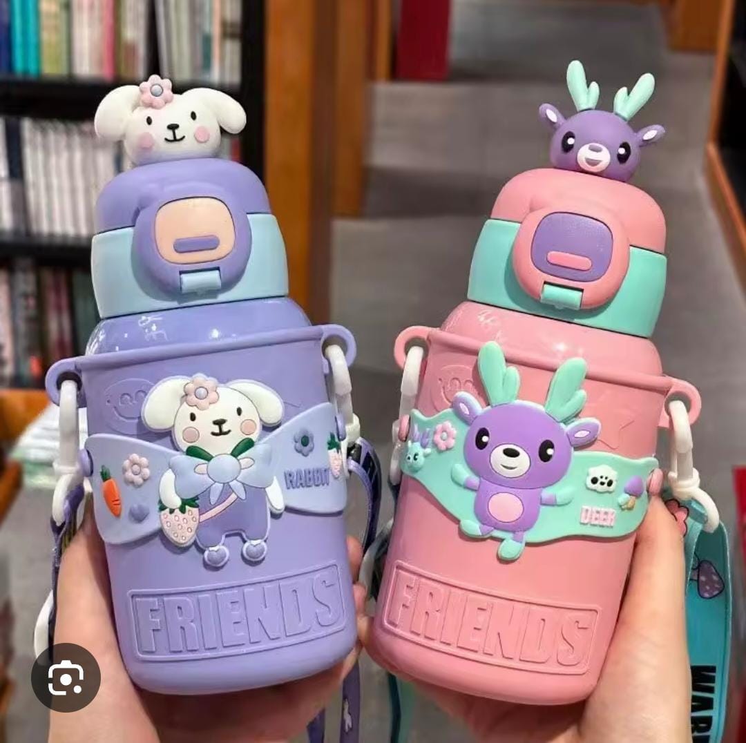 500Mls Portable Hot/Cold portable kitchen baby bottle with straw
