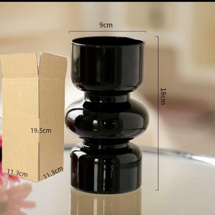 Heavy glass High quality circular Home/Office decorative mid flower vase