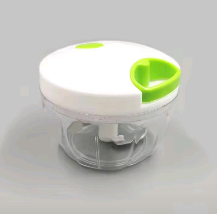 High quality Plastic with metallic blades and Aacrylic bowl kitchen manual mini Shredder/spin cutter for ONIONS,tOMATOES,GARLIC
