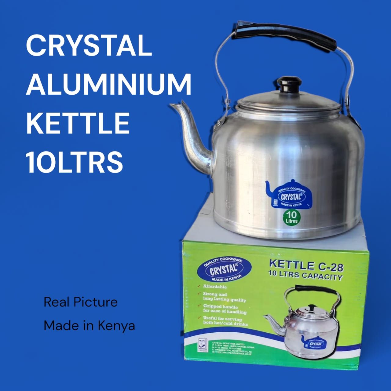 High quality Big capacity Crystal kitchen Aluminum kettle with the capacity of 10 litres