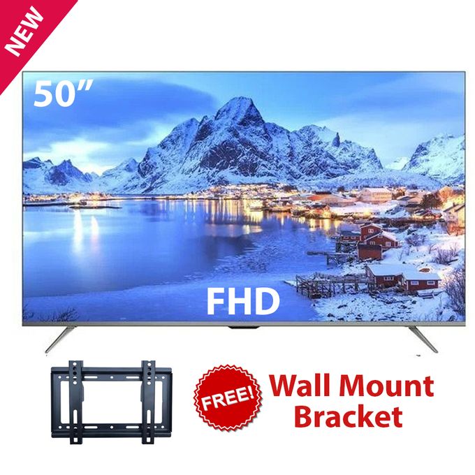AMTEC 50" FULL HD FRAMELESS SMART VIDAA TV-INBUILD WIFI-HDMI/USB/VGA+FREE WALL MOUNT
