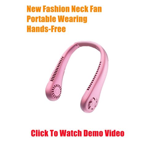 FlexiCool Neck Fan – Versatile & Foldable Personal Cooling Device-Pink