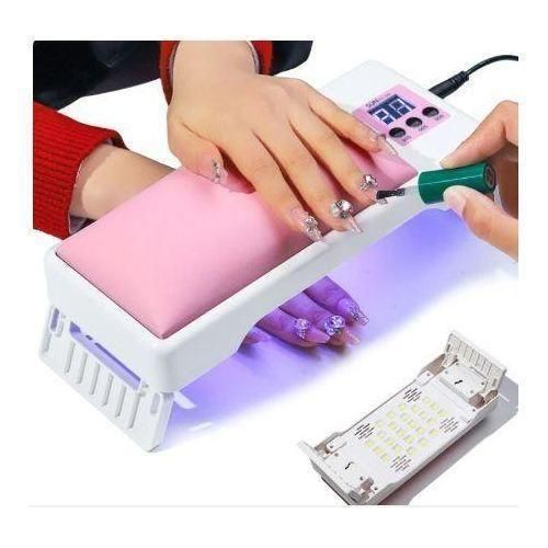 Sun Nail Lamp UV Lamp 2 in 1 Foldable Leather Nail Cushion with Stand Convenient Portable Lamp
