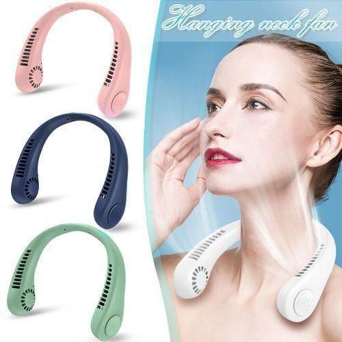 Leaf Less Neck Hanging Small Fan USB Charging Outdoor Portable Portable Sports Neck Hanging Fan