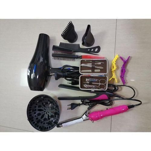 Canye Hair Professional Blow-dry+ Hair Tongs, Flat Iron, Straightener & Nail Set