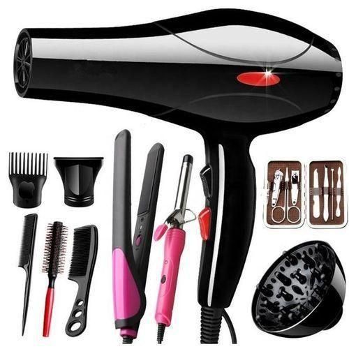 Canye Hair Professional Blow-dry+ Hair Tongs, Flat Iron, Straightener & Nail Set