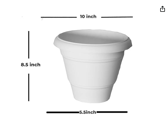 HOME DECOR WHITE PLASTIC FLOWER POT/VASE/FLOWER PLANTERS/ INDOOR/OUTDOOR DECOR(VASE ONLY)