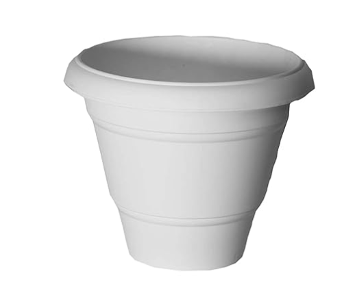 HOME DECOR WHITE PLASTIC FLOWER POT/VASE/FLOWER PLANTERS/ INDOOR/OUTDOOR DECOR(VASE ONLY)