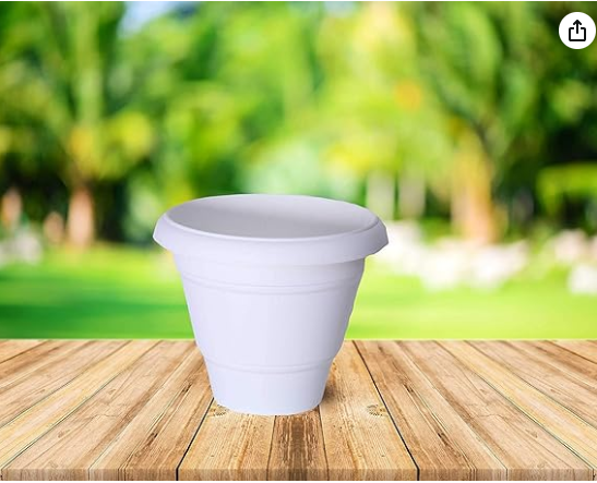 HOME DECOR WHITE PLASTIC FLOWER POT/VASE/FLOWER PLANTERS/ INDOOR/OUTDOOR DECOR(VASE ONLY)