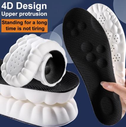 4D massage sports insole with a sense of stepping on feces, PU full pad, antibacterial, odor proof, sweat absorbing, breathable, high elasticity, shock-absorbing cloud