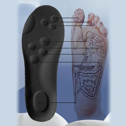 4D massage sports insole with a sense of stepping on feces, PU full pad, antibacterial, odor proof, sweat absorbing, breathable, high elasticity, shock-absorbing cloud