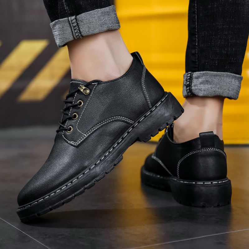 Fire and Safety Summer Work Leather Shoes Casual Kitchen Men's Shoes Waterproof, Anti slip, Oil proof Chef Shoes Cross border Work Martin Labor Protection Shoes