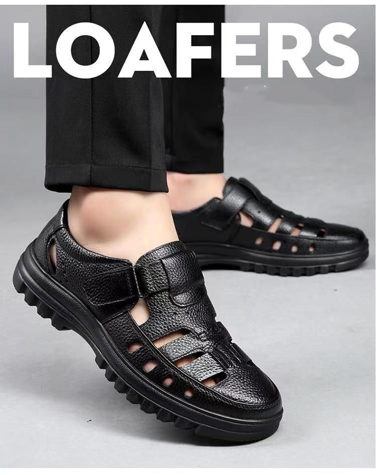 New Business Dongdong Cool Leather Shoes Men's Casual Wedding Groom Sandals Summer Breathable Youth Pointed Men's Sandals