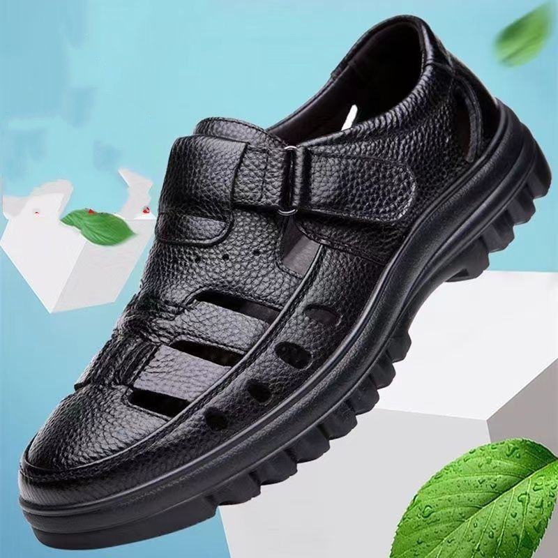 New Business Dongdong Cool Leather Shoes Men's Casual Wedding Groom Sandals Summer Breathable Youth Pointed Men's Sandals
