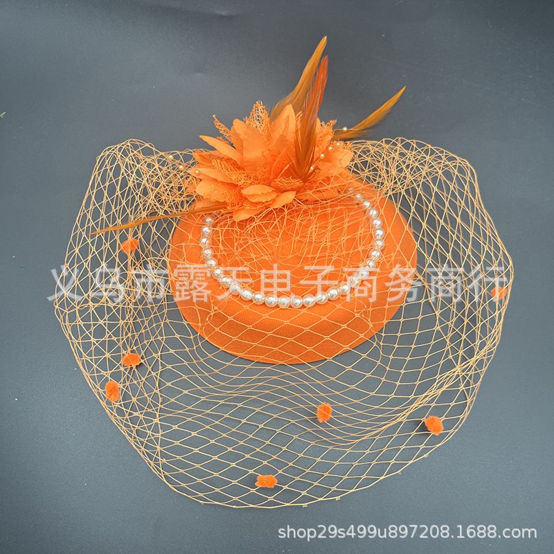 Top hat, cheongsam, headwear, socialite accessories, bridal hat, vintage hair accessories