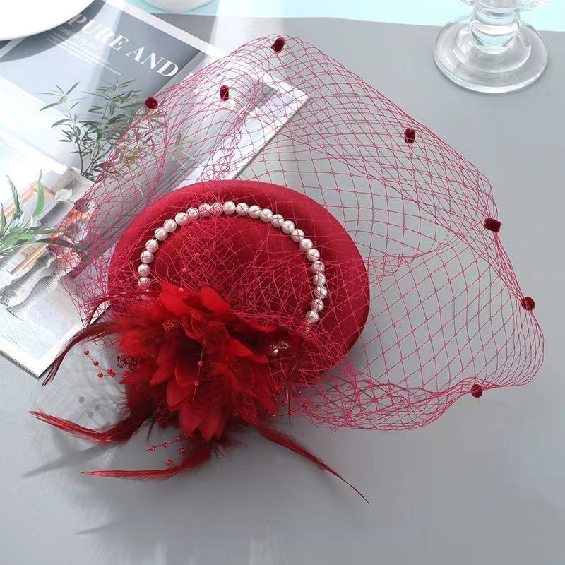 Top hat, cheongsam, headwear, socialite accessories, bridal hat, vintage hair accessories